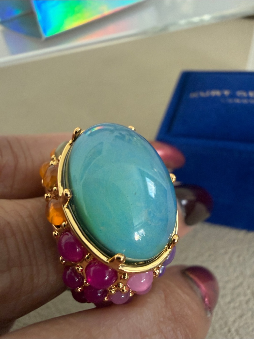 Kurt Geiger Gold-Tone Mood Ring - Picture 6 of 6